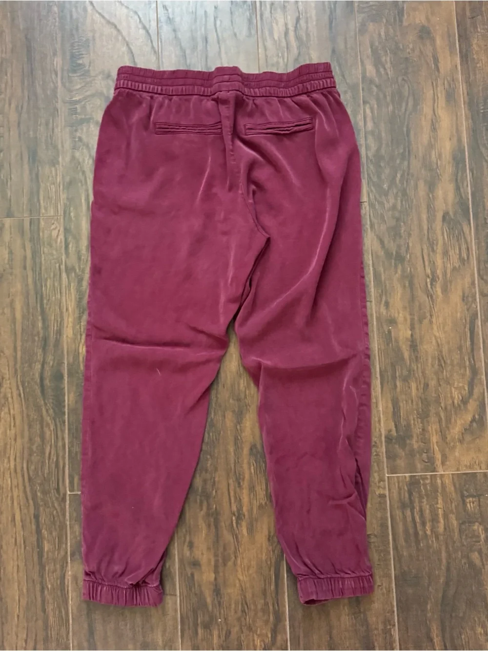 Old Navy XS Burgundy Mid-Rise Soft Twill Utility Joggers